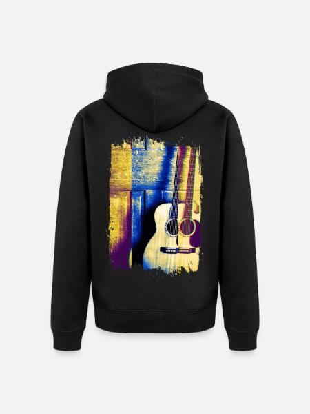 Akoestische gitaar gitaar akoestische gitaar muziek - Ekologisk premiumluvjack unisex - svart