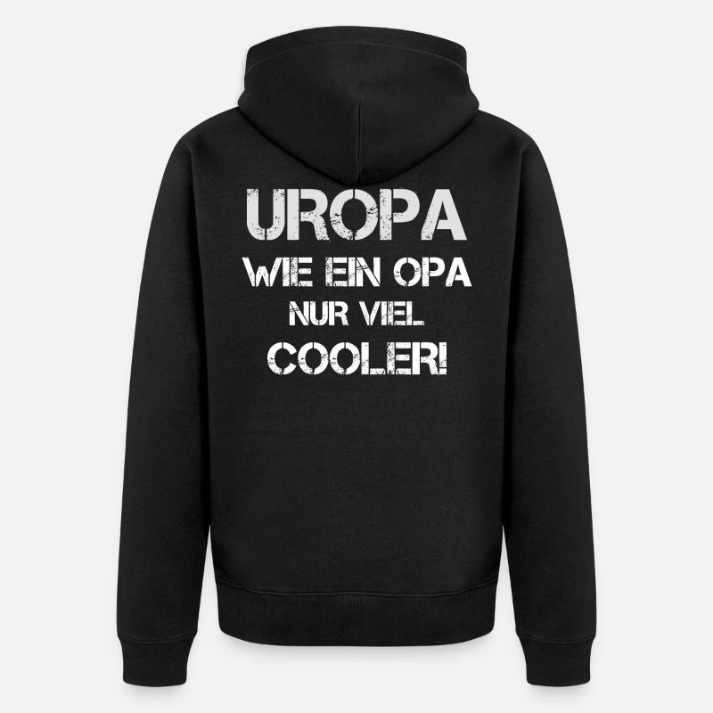 Uropa Geschenk - Unisex Premium Bio Zip Hoodie - Schwarz