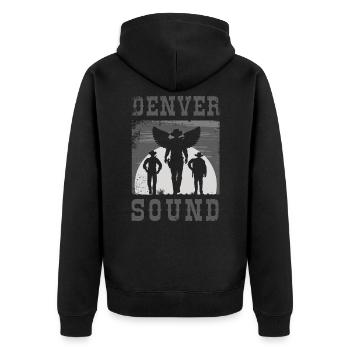Dark Country, Dark Country Clubbers, Country life, - Unisex Premium Bio Zip Hoodie - Schwarz - Hinten - Nico (187cm)