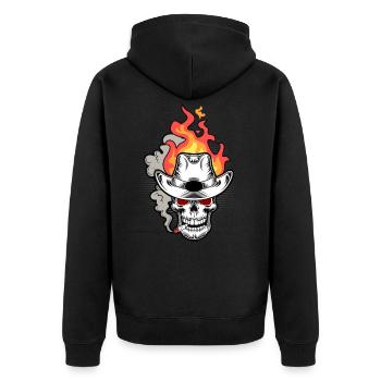 Dark Country, Dark Country Country music, - Unisex Premium Bio Zip Hoodie - Schwarz - Hinten - Nico (187cm)