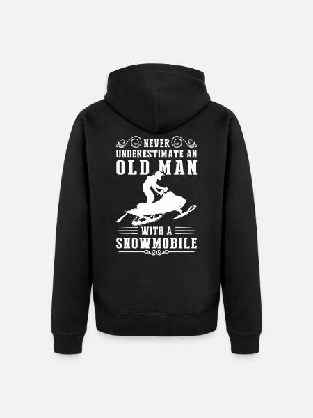 Snowmobile saying snowmobile gift - Unisex Premium Organic Zip Hoodie - black