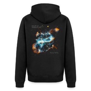 Nebula NGC 5189 - Unisex Premium Organic Zip Hoodie - black - Back - Nico (187cm)