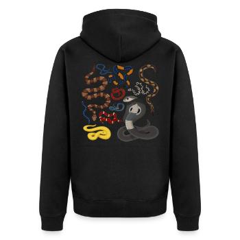 Snakes Boys Kids Girls Education - Unisex Premium Organic Zip Hoodie - black - Back - Nico (187cm)
