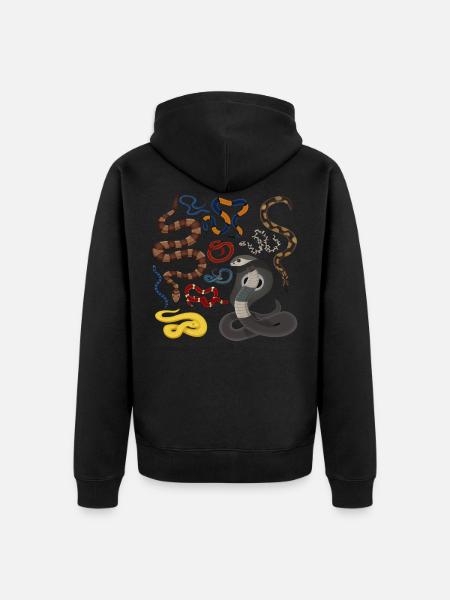 Snakes Boys Kids Girls Education - Unisex Premium Organic Zip Hoodie - black