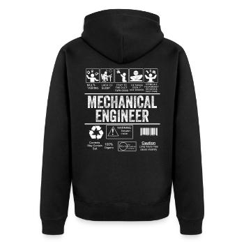 Maschinenbauingenieur lustiger Spruch Geburtstag - Unisex Premium Bio Zip Hoodie - Schwarz - Hinten - Nico (187cm)