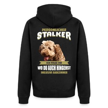 Lagotto Romagnolo - Lagotto Romagnolo - Unisex Premium Bio Zip Hoodie - Schwarz - Hinten - Nico (187cm)