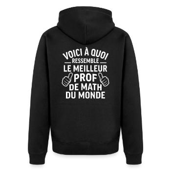 Voici à quoi ressemble le meilleur prof de math - Veste à capuche bio Premium Unisexe - noir - Dos - Nico (187cm)