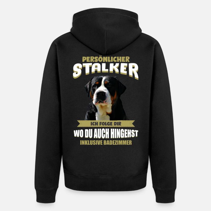 Großer Schweizer Sennenhund - Unisex Premium Bio Zip Hoodie - Schwarz