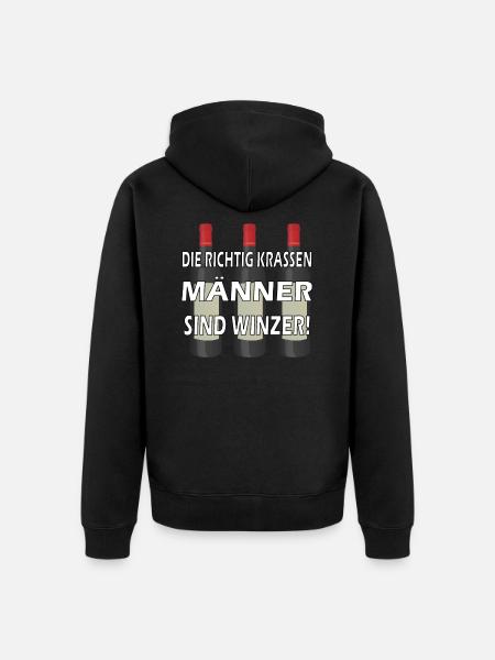 Winzer Wein Weinherstellung - Unisex Premium Bio Zip Hoodie - Schwarz
