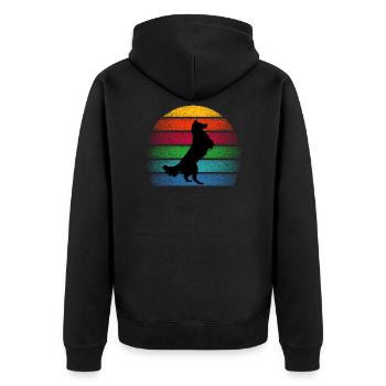 Border Collie Dog Collie Dogs Border Pet - Unisex Premium Organic Zip Hoodie - black - Back - Nico (187cm)