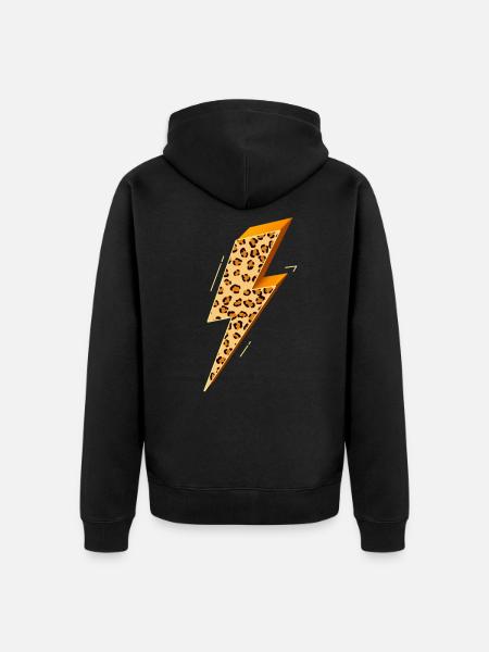 Lightning, Lightning Bolt, Lightning Strike, - Unisex Premium Organic Zip Hoodie - black