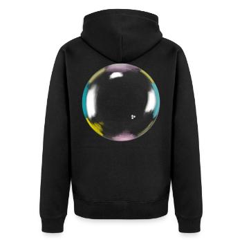 Soap bubble, Bulle de savon, Vintage, Art, Color - Veste à capuche bio Premium Unisexe - noir - Dos - Nico (187cm)