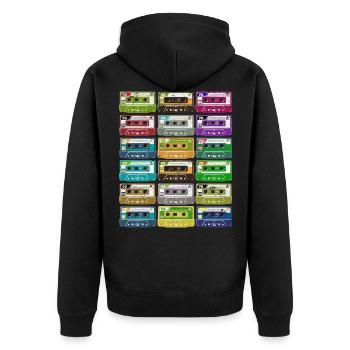 Cassettes Bandes Mixtapes 1980 Radio Musique - Veste à capuche bio Premium Unisexe - noir - Dos - Nico (187cm)