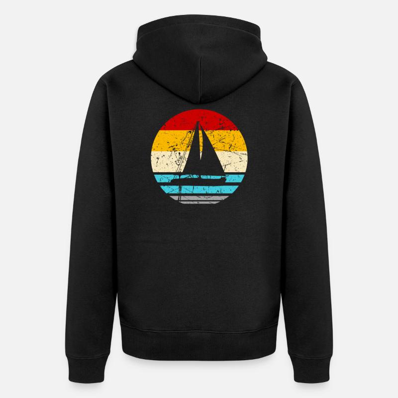 Voile bateau voilier mer mer - Veste à capuche bio Premium Unisexe - noir