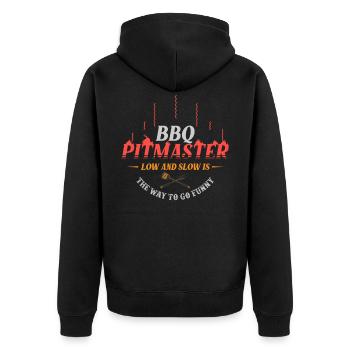 Barbecue, Barbecue texas, Chef de Barbecue, - Veste à capuche bio Premium Unisexe - noir - Dos - Nico (187cm)