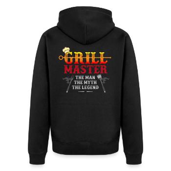 Barbecue, Grill Grill Saison, texas brick state, - Veste à capuche bio Premium Unisexe - noir - Dos - Nico (187cm)
