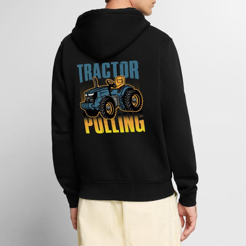 tractor pulling, tractor pulling pulling, racing, Unisex Premium Bio Zip Hoodie