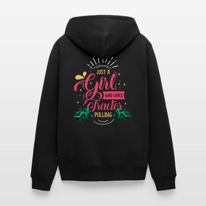 tractor pulling, tractor pulling pulling, drag, Unisex Premium Bio Zip Hoodie