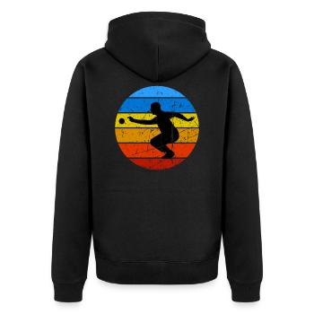 Boule Petanque Boccia Boule Player Boules Ball - Unisex Premium Organic Zip Hoodie - black - Back - Nico (187cm)