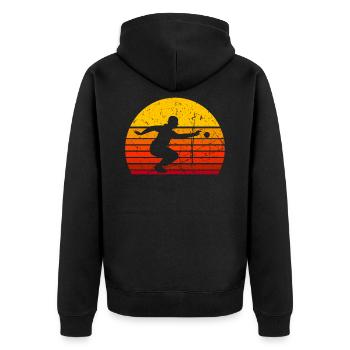 Boule Petanque Boccia Boule Player Boules Ball - Unisex Premium Organic Zip Hoodie - black - Back - Nico (187cm)