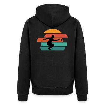 Boule Petanque Boccia Boule Player Boules Ball - Unisex Premium Organic Zip Hoodie - black - Back - Nico (187cm)