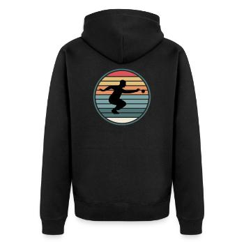 Boule Petanque Boccia Boule Player Boules Ball - Unisex Premium Organic Zip Hoodie - black - Back - Nico (187cm)