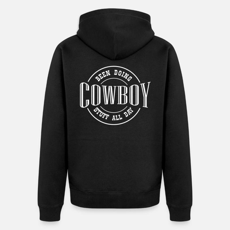 Cow-boy, cow-boy stuff, équitation, - Veste à capuche bio Premium Unisexe - noir