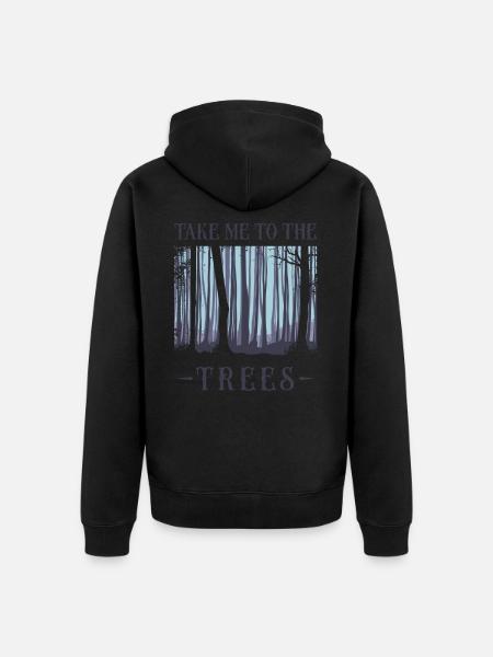 Tree, Tree Forest, Nature, - Unisex Premium Organic Zip Hoodie - black