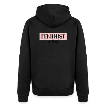 Feminist Feminism Feminist - Unisex Premium Organic Zip Hoodie - black - Back - Nico (187cm)