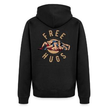 Ringen, Ringen 2021, tokio, - Unisex Premium Bio Zip Hoodie - Schwarz - Hinten - Nico (187cm)