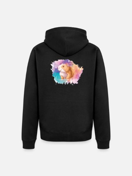 Guinea pig pet rodent - Unisex Premium Organic Zip Hoodie - black