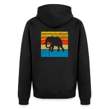 Éléphant éléphant animal Safari Zoo Wildnis cadeau - Veste à capuche bio Premium Unisexe - noir - Dos - Nico (187cm)