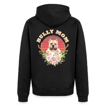 american bully, american bully dog, mom, - Unisex Premium Organic Zip Hoodie - black - Back - Nico (187cm)