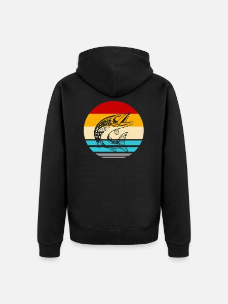Pike Fishing Angler Pike - Unisex Premium Organic Zip Hoodie - black