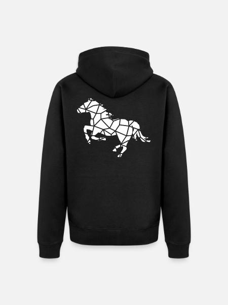 Pferde - Unisex Premium Bio Zip Hoodie - Schwarz