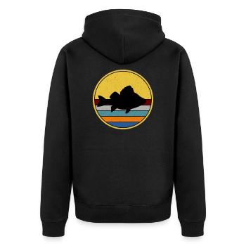 Barsch Angeln Fisch Angler Barsch angeln - Unisex Premium Bio Zip Hoodie - Schwarz - Hinten - Nico (187cm)