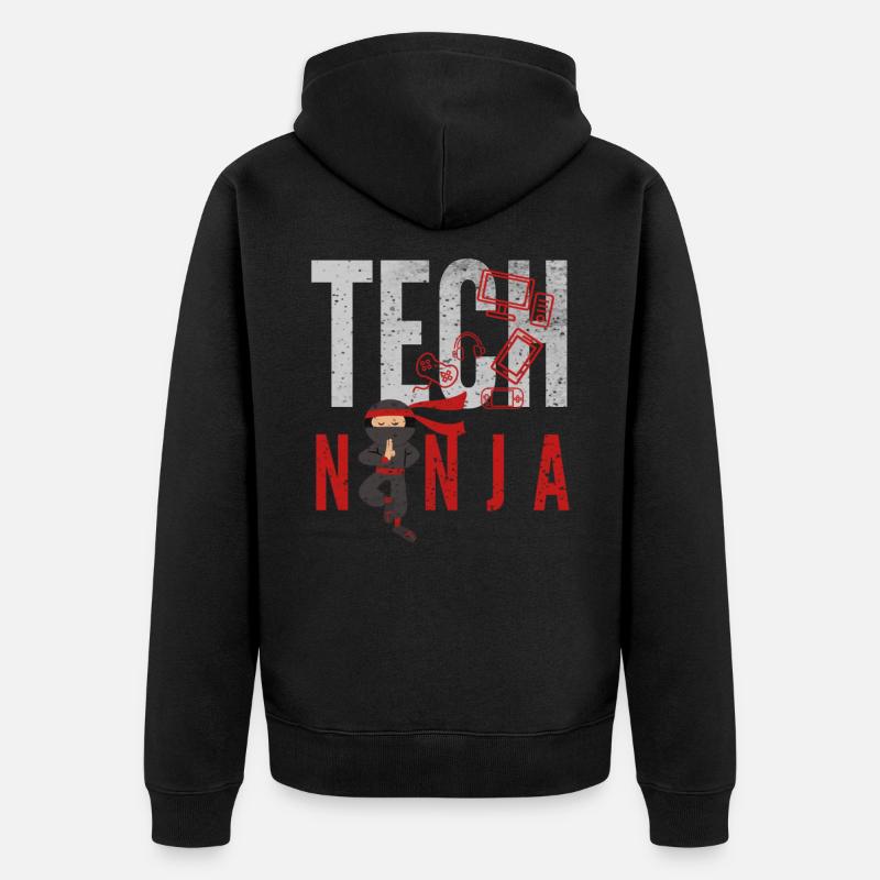tech, tech analyst, programmer, - Unisex Premium Organic Zip Hoodie - black
