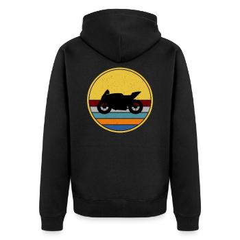 Motorcycle Biker Motorcycles Cross - Unisex Premium Organic Zip Hoodie - black - Back - Nico (187cm)