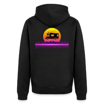 Wohnmobil Camper Camping Wohnwagen Campen - Unisex Premium Organic Zip Hoodie - black - Back - Nico (187cm)