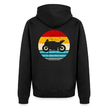 Motorcycle Biker Motorcycles Cross - Unisex Premium Organic Zip Hoodie - black - Back - Nico (187cm)