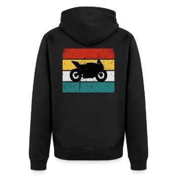 Motorcycle Biker Motorcycles Cross - Unisex Premium Organic Zip Hoodie - black - Back - Nico (187cm)
