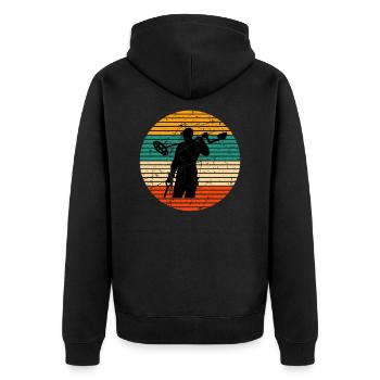 Sondeln Metalldetektor Sondler Metallsucher Schatz - Unisex Premium Bio Zip Hoodie - Schwarz - Hinten - Nico (187cm)