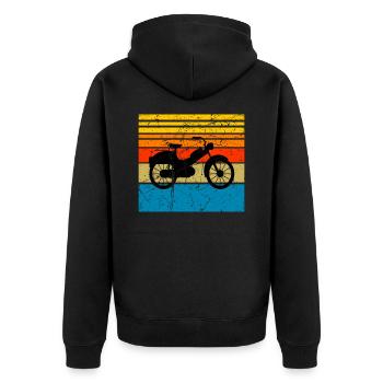 Moped Moped Moped Rider Moped Rider Mopeds Mokick - Unisex Premium Organic Zip Hoodie - black - Back - Nico (187cm)