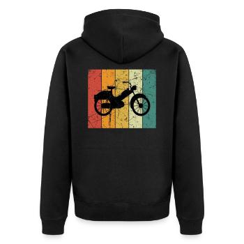 Moped Moped Moped Rider Moped Rider Mopeds Mokick - Unisex Premium Organic Zip Hoodie - black - Back - Nico (187cm)