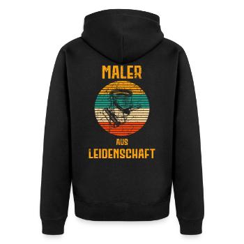 Maler und Lackierer Maler Lackierer Handwerker - Unisex Premium Bio Zip Hoodie - Schwarz - Hinten - Nico (187cm)