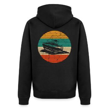 Bateau bateau bateau bateau bateau - Veste à capuche bio Premium Unisexe - noir - Dos - Nico (187cm)