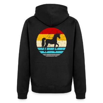 Einhorn Unicorn Einhörner - Unisex Premium Bio Zip Hoodie - Schwarz - Hinten - Nico (187cm)