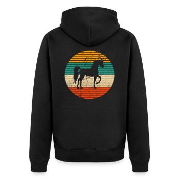 Einhorn Unicorn Einhörner - Unisex Premium Bio Zip Hoodie - Schwarz - Hinten - Nico (187cm)