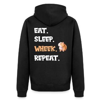 Cobaye Eat sleep wheek repeat sort - Veste à capuche bio Premium Unisexe - noir - Dos - Nico (187cm)