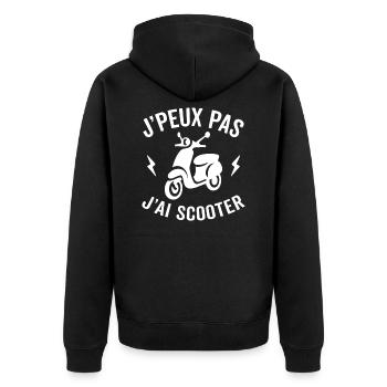 Je peux pas j'ai scooter - Veste à capuche bio Premium Unisexe - noir - Dos - Nico (187cm)